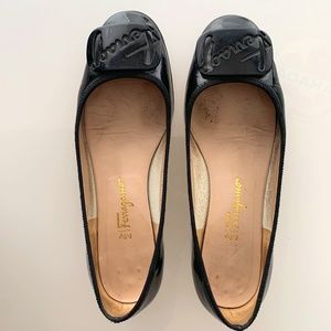 Ferragamo Patent Leather "My Charm" Ballerina Flat